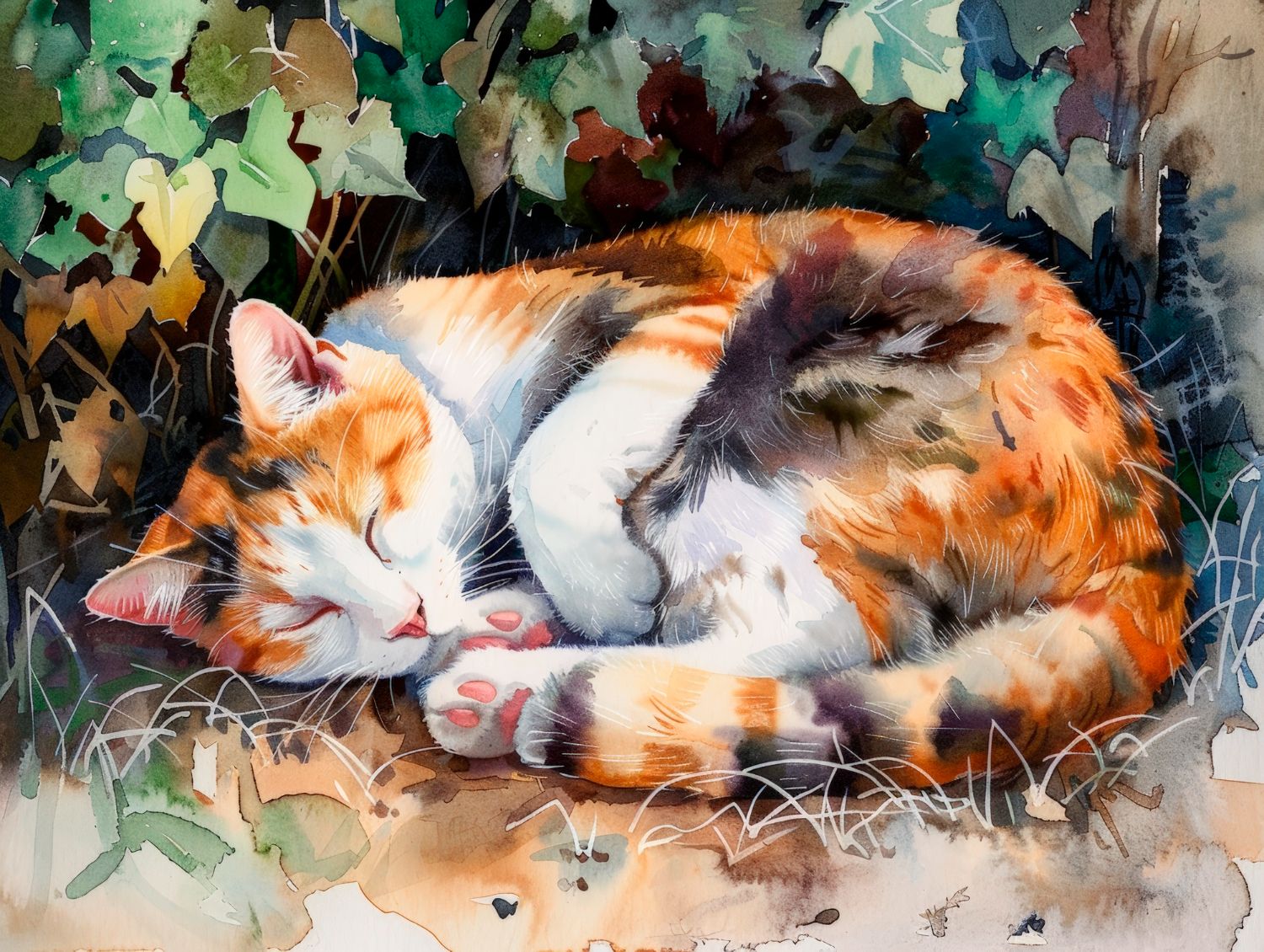 Pictură pe numere cu o pisică care doarme